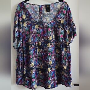 Disney Princess Beauty And The Beast Colorful Abstract Women's Blouse
